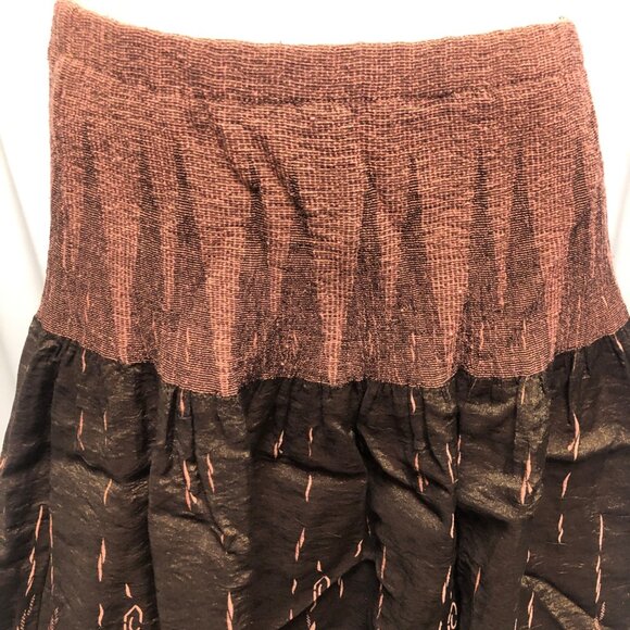 Coldwater Creek Skirt Womens Size Petite Medium Brown Orange Broomstick Peasant - Picture 2 of 7